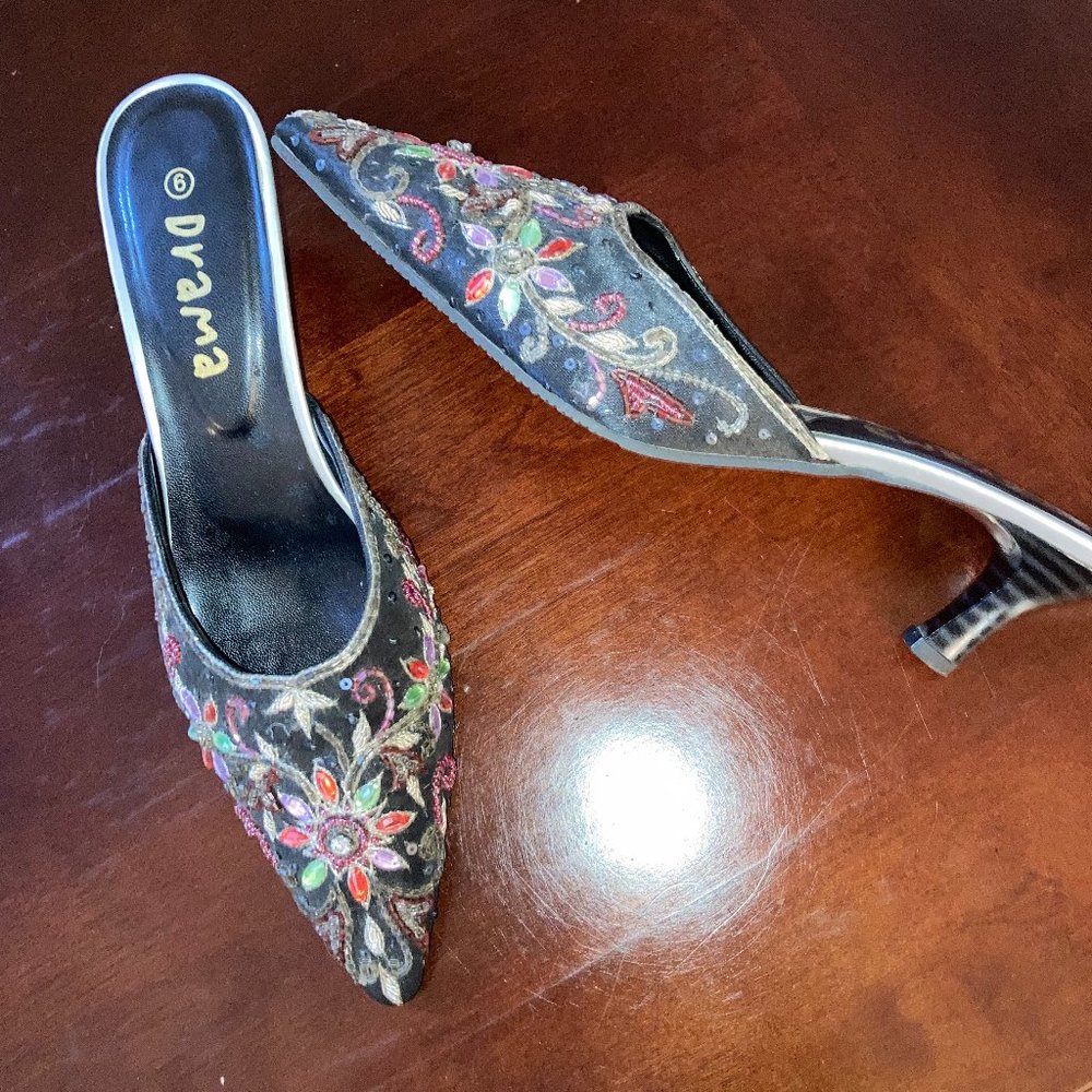 Drama Kitten Mule - Jeweled - Size 9